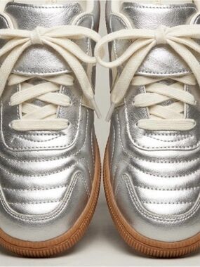 Madden NYC Women’s Silver Sneakers with Gum Sole
